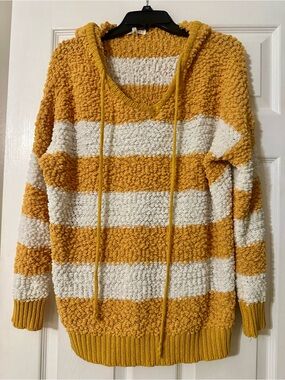 Miracle Autumn and Cream Striped Cowl Hoodie Sweater